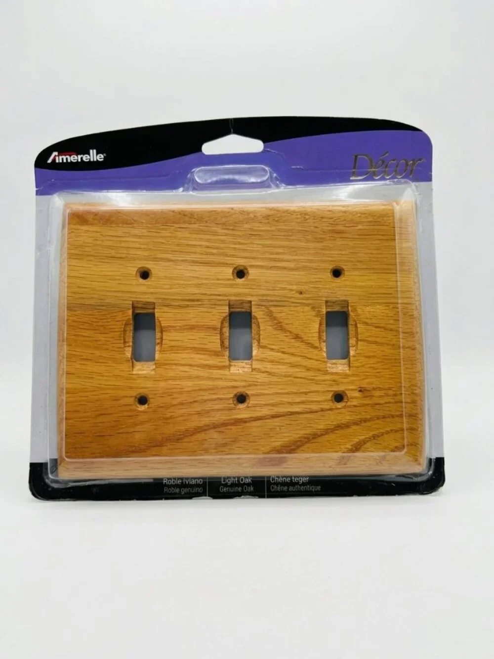 Amerelle Light Oak Triple Toggle Wall Plate